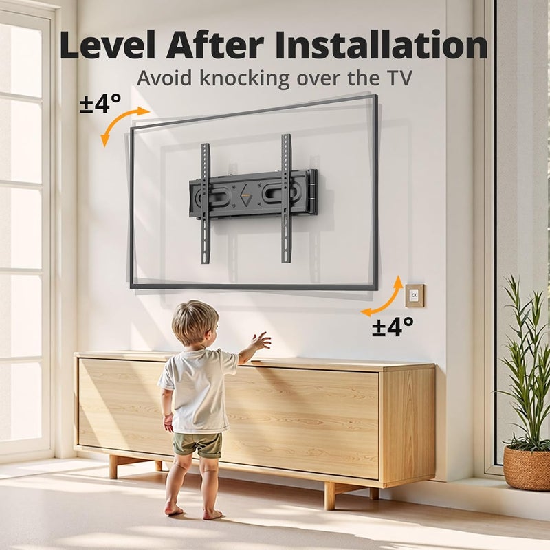 IWORKBOARD 50 55 65 inch Full Motion TV Wall Mount for 32-70 inch TV Bracket, Dual articulating Arms Mount, Tilt Swivel Extension Level, Max VESA 400x400mm, 16" Studs, 110 lbs,Fit Most 40 43 50+ TVs - Image 4